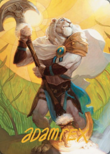 Ajani, Sleeper Agent Art Card (Gold-Stamped Signature) [Dominaria United Art Series]