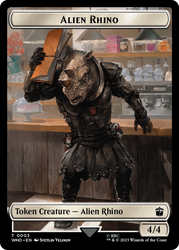 Alien Rhino // Alien Salamander Double-Sided Token (Surge Foil) [Doctor Who Tokens]