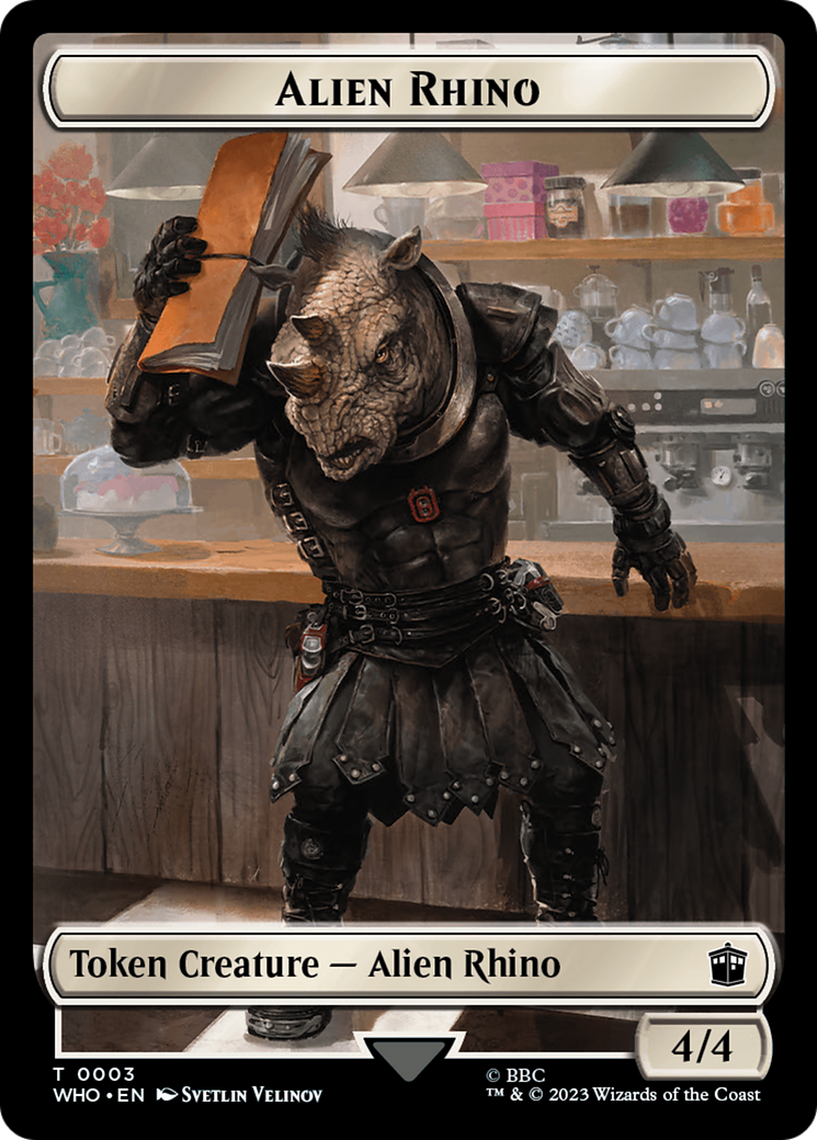 Alien Rhino // Alien Salamander Double-Sided Token [Doctor Who Tokens]